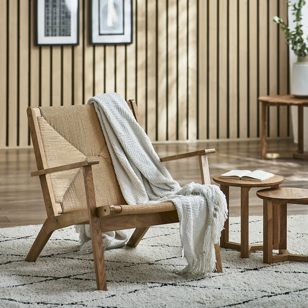 Skagen Oak and Rattan Lounge Chair